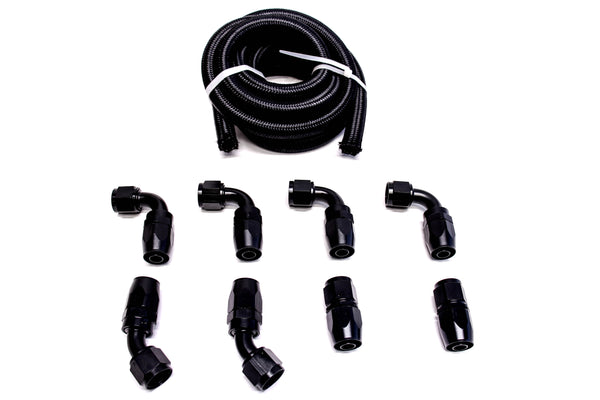 PLM Universal Catch Can Hose & Fitting Kit -10AN 8 Fittings 10' Hose