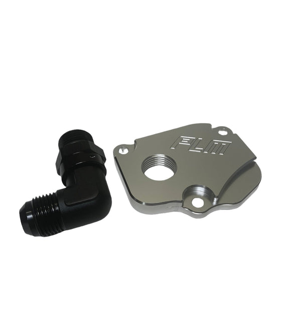 Precision Works Timing Chain Tensioner Cover Plate AN10 90 Degree Swivel Honda K-Series